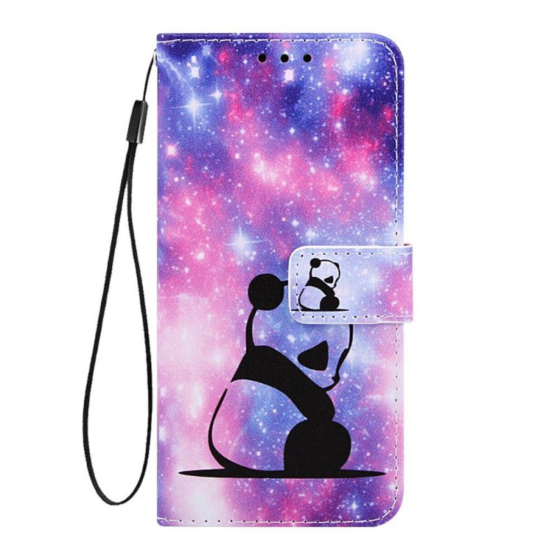 Flip Cover Læder Samsung Galaxy A80 / A90 Galakse Panda Beskyttelse