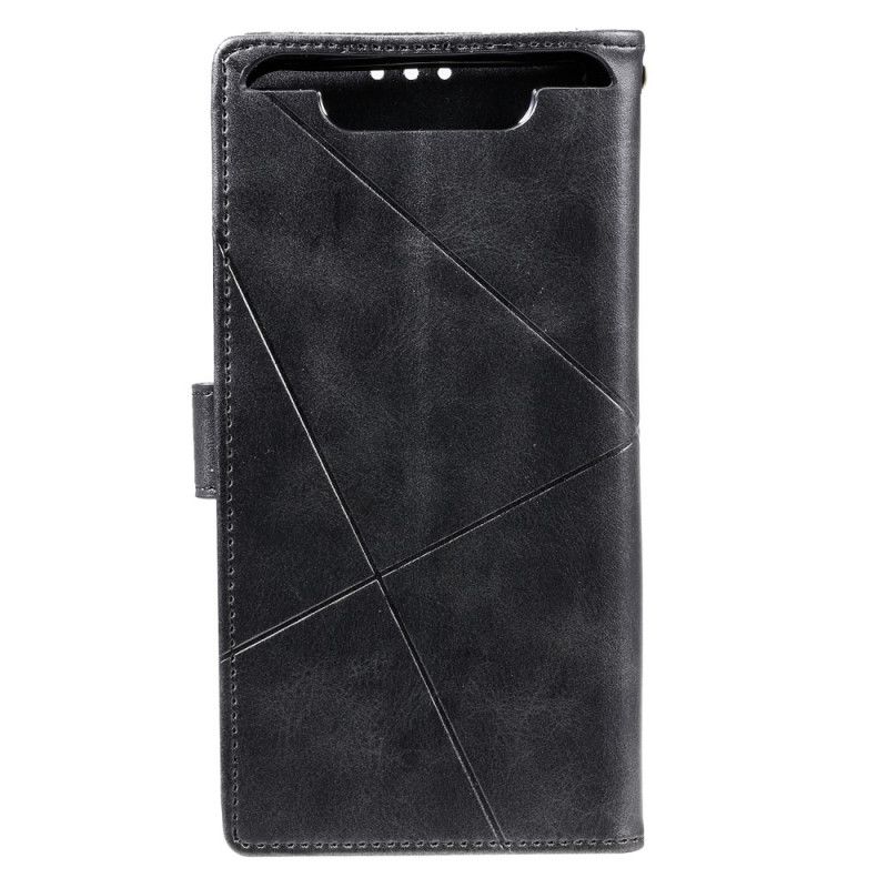 Flip Cover Læder Samsung Galaxy A80 / A90 Sort Diamant Imiteret Læder