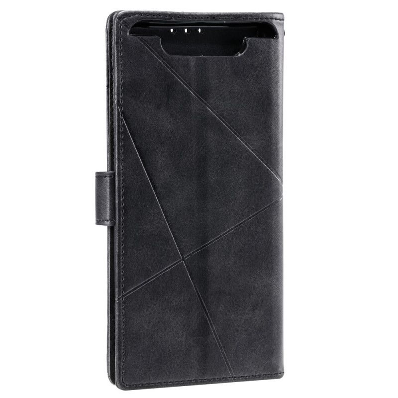 Flip Cover Læder Samsung Galaxy A80 / A90 Sort Diamant Imiteret Læder