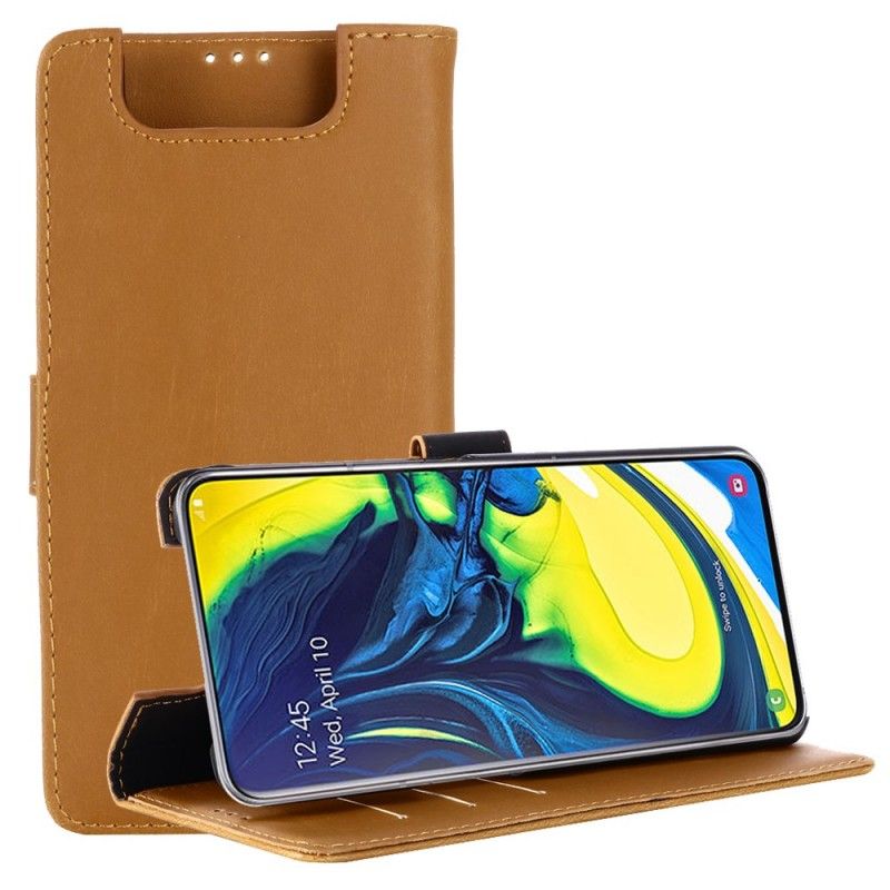 Flip Cover Samsung Galaxy A80 / A90 Brun Subtilt Læder