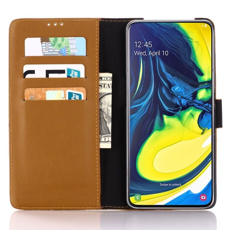 Flip Cover Samsung Galaxy A80 / A90 Brun Subtilt Læder