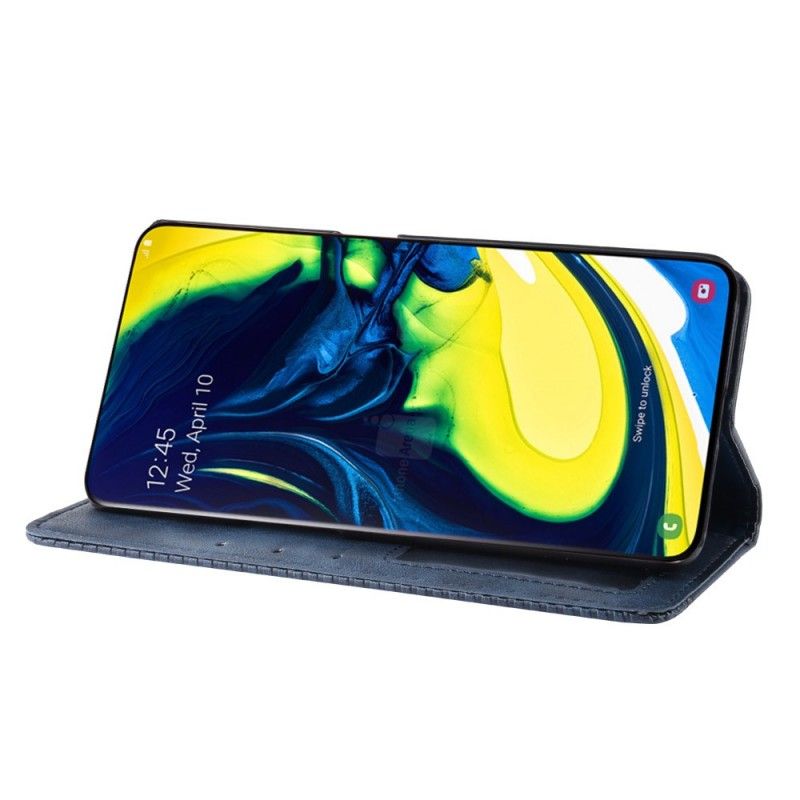 Læder Cover Samsung Galaxy A80 / A90 Sort Stiliseret Kunstlæder