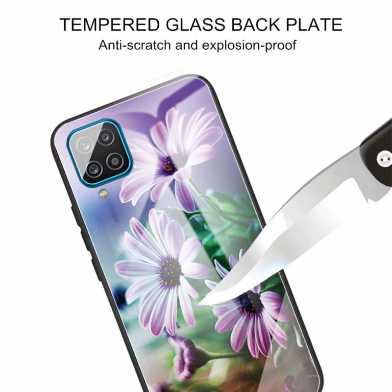 Cover Samsung Galaxy M32 Hærdet Glas Blomster