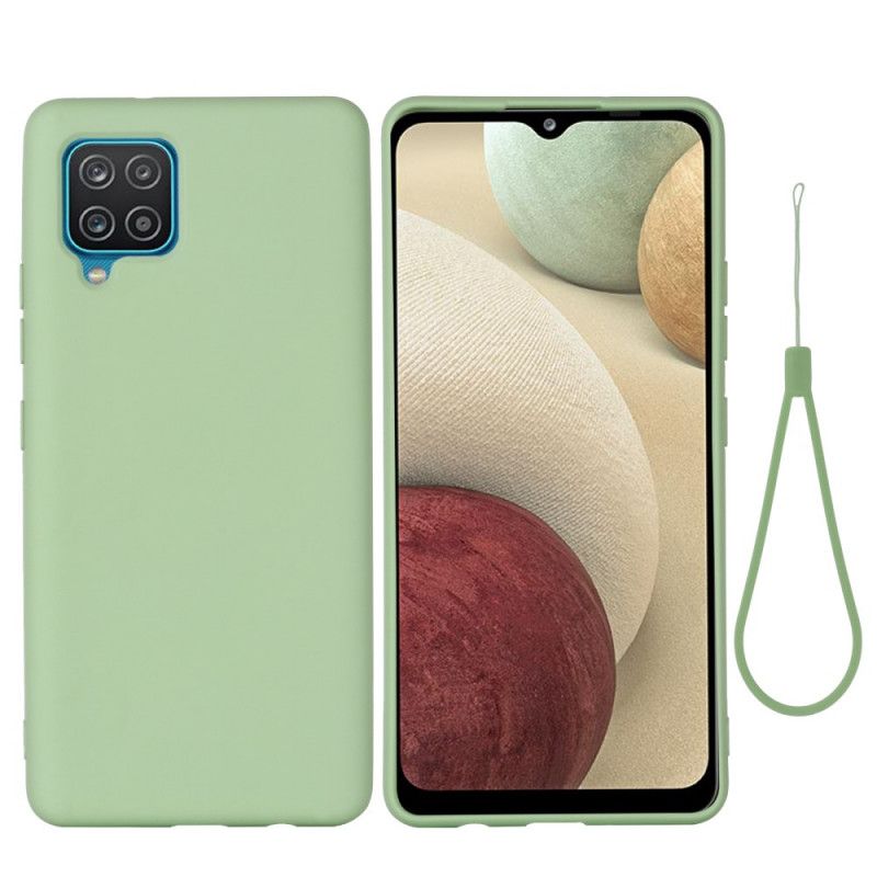 Cover Samsung Galaxy M32 Telefon Etui Flydende Silikone Med Snor