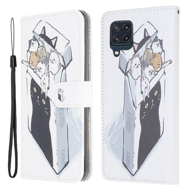 Flip Cover Samsung Galaxy M32 Levering Thong Cats