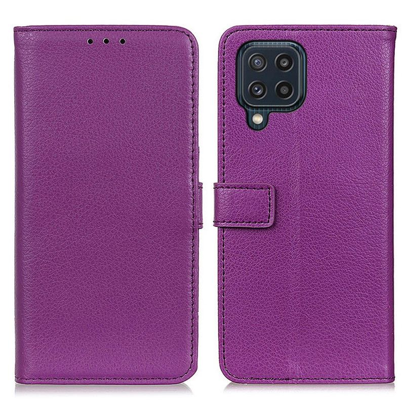 Flip Cover Samsung Galaxy M32 Litchi Premium Imiteret Læder