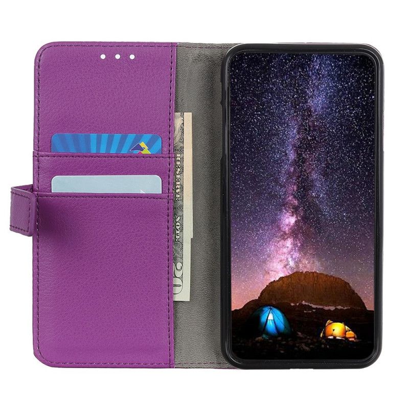 Flip Cover Samsung Galaxy M32 Litchi Premium Imiteret Læder