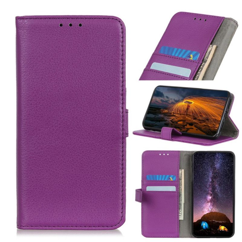 Flip Cover Samsung Galaxy M32 Litchi Premium Imiteret Læder