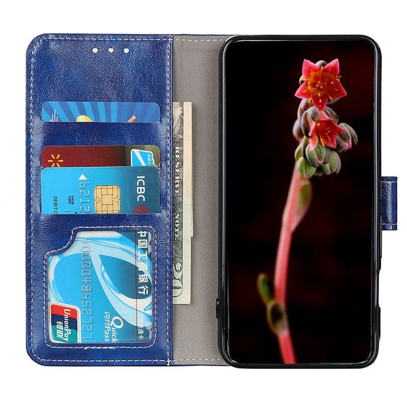 Flip Cover Samsung Galaxy M32 Skinnende Og Synlige Sømme