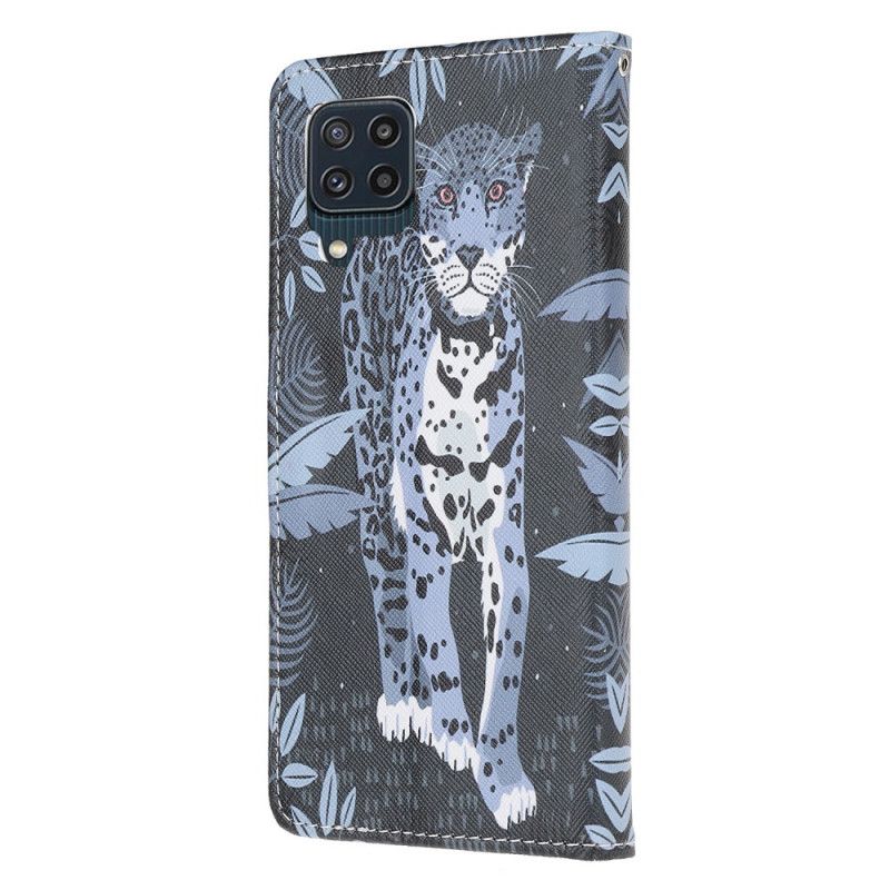 Flip Cover Til Samsung Galaxy M32 Leopard Strappy