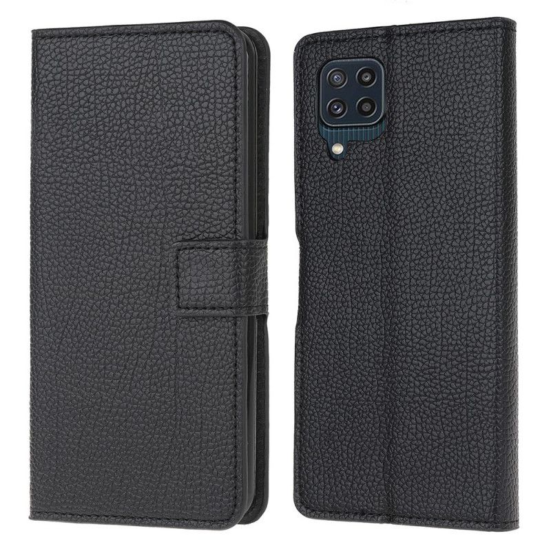 Flip Cover Til Samsung Galaxy M32 Litchi Grain Lædereffekt