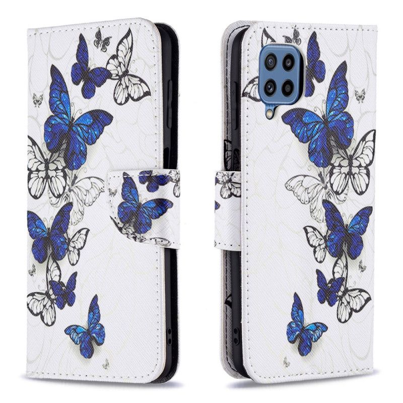 Læder Cover Samsung Galaxy M32 Butterflies Kings