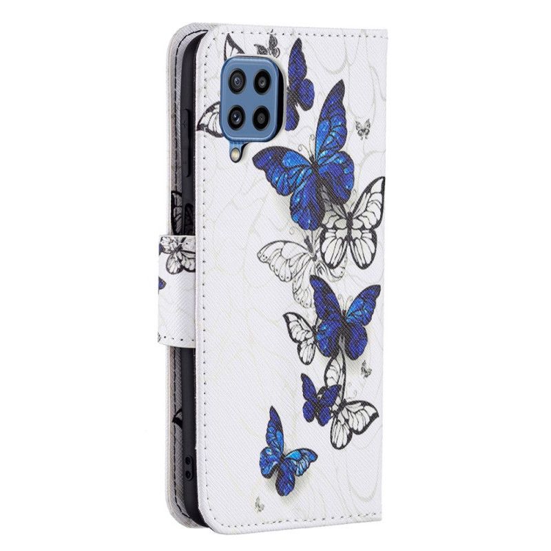 Læder Cover Samsung Galaxy M32 Butterflies Kings