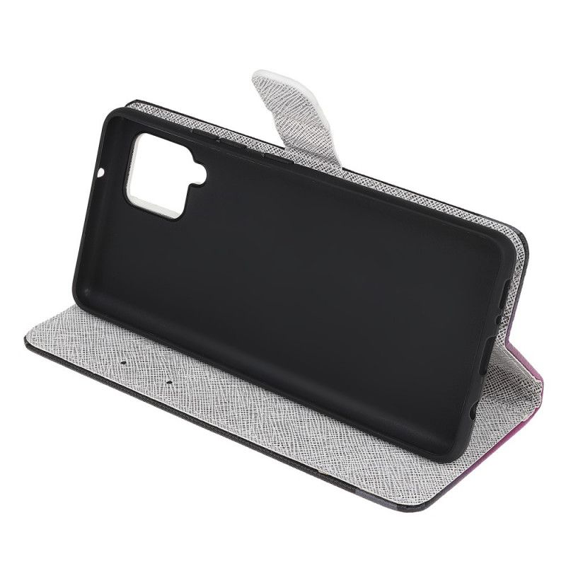 Læder Cover Samsung Galaxy M32 Diamond Strappy Sommerfugle