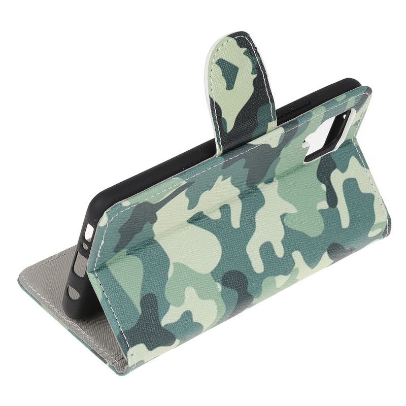 Læder Cover Samsung Galaxy M32 Militær Camouflage