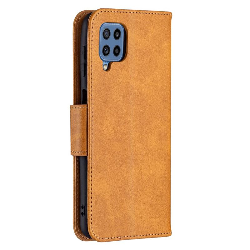 Læder Cover Samsung Galaxy M32 Telefon Etui Glat Flap Skrå