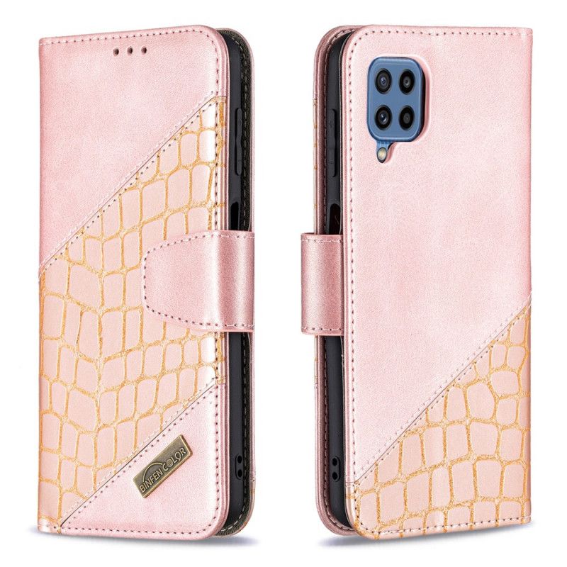 Læder Cover Samsung Galaxy M32 Telefon Etui Klassisk Krokodilleskindseffekt