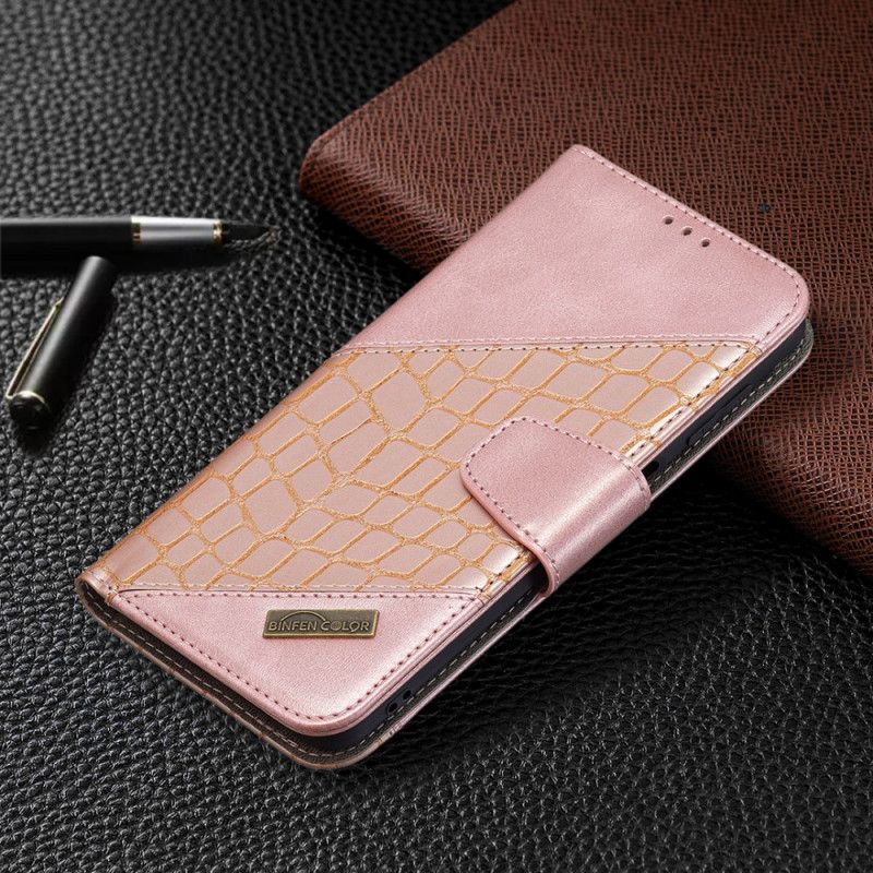 Læder Cover Samsung Galaxy M32 Telefon Etui Klassisk Krokodilleskindseffekt