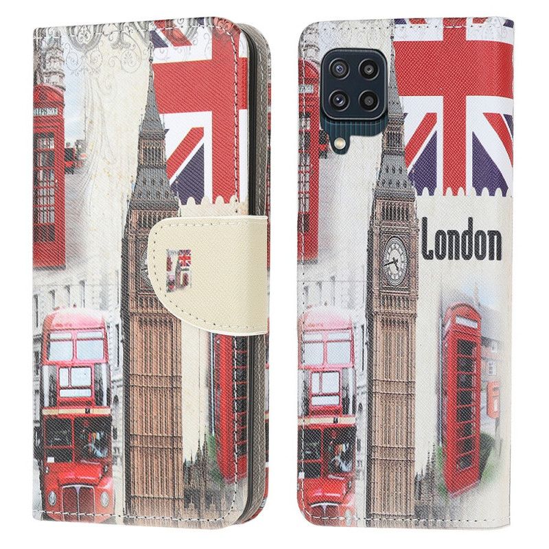 Læder Cover Samsung Galaxy M32 Telefon Etui London Life