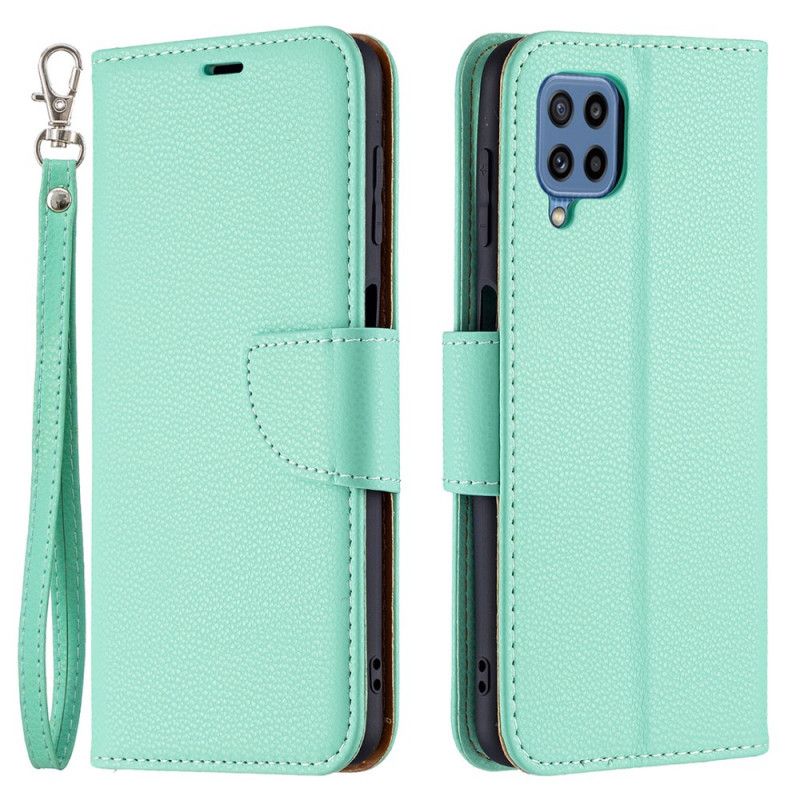 Læder Cover Samsung Galaxy M32 Telefon Etui Lychee Flap Skrå