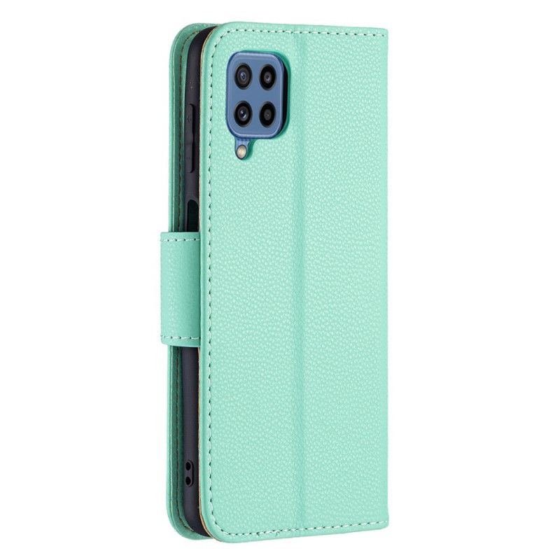 Læder Cover Samsung Galaxy M32 Telefon Etui Lychee Flap Skrå