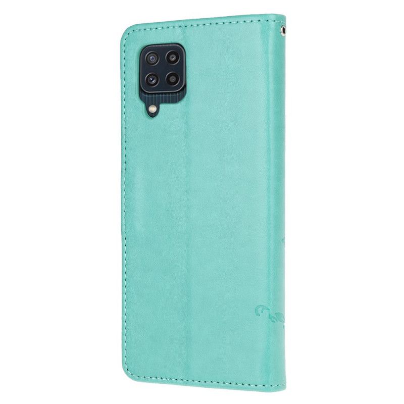 Læder Cover Samsung Galaxy M32 Telefon Etui Remblomster