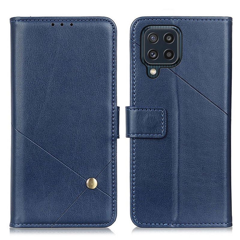 Læder Cover Samsung Galaxy M32 Telefon Etui Rivet X Design