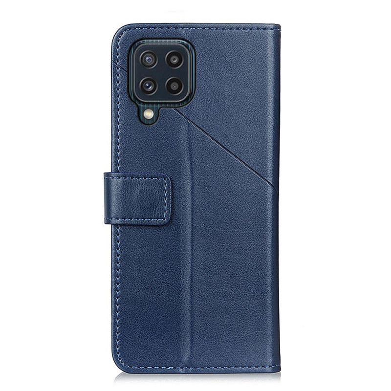 Læder Cover Samsung Galaxy M32 Telefon Etui Rivet X Design