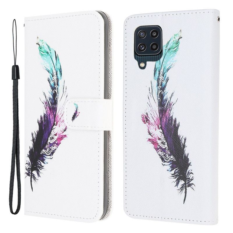 Læder Cover Samsung Galaxy M32 Telefon Etui Stropfjer