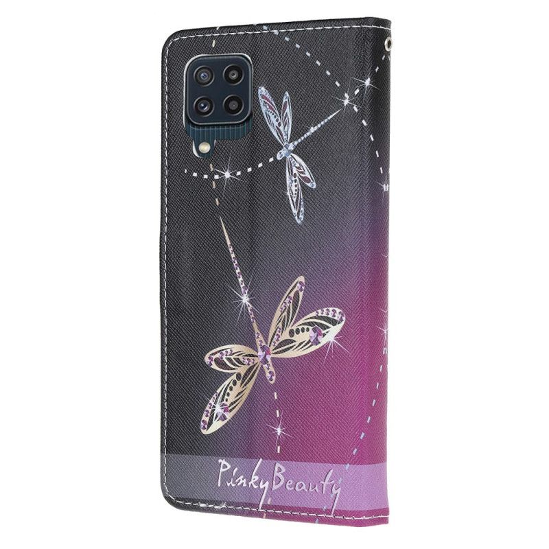 Læder Cover Samsung Galaxy M32 Thong Dragonflies