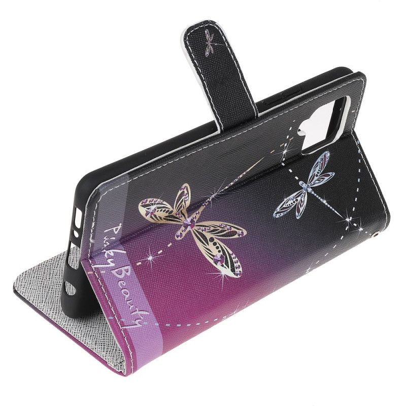 Læder Cover Samsung Galaxy M32 Thong Dragonflies