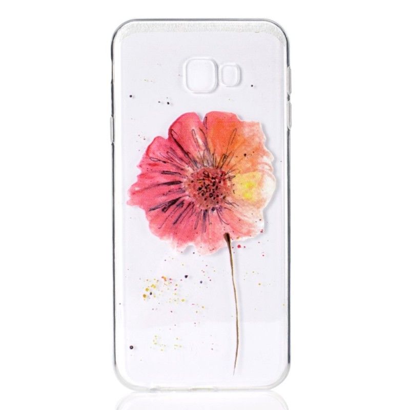 Cover Samsung Galaxy J4 Plus Gennemsigtig Akvarelvalmue