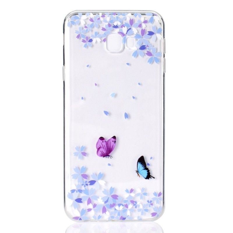 Cover Samsung Galaxy J4 Plus Gennemsigtige Sommerfugle Og Blomster