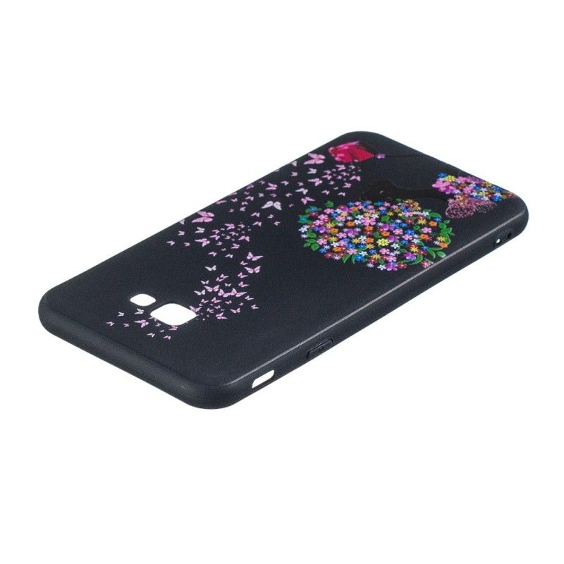 Cover Samsung Galaxy J4 Plus Kvinde Med Et Blomstret Hoved Original