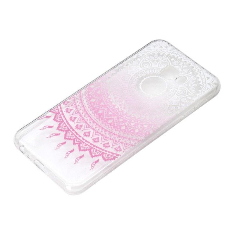 Cover Samsung Galaxy J4 Plus Lyserød Gennemsigtig Farverig Mandala