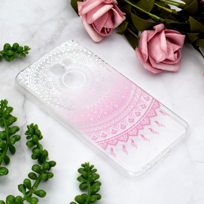 Cover Samsung Galaxy J4 Plus Lyserød Gennemsigtig Farverig Mandala