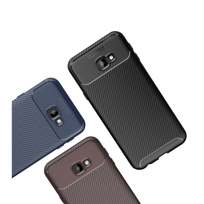 Cover Samsung Galaxy J4 Plus Sort Fleksibel Kulfibertekstur