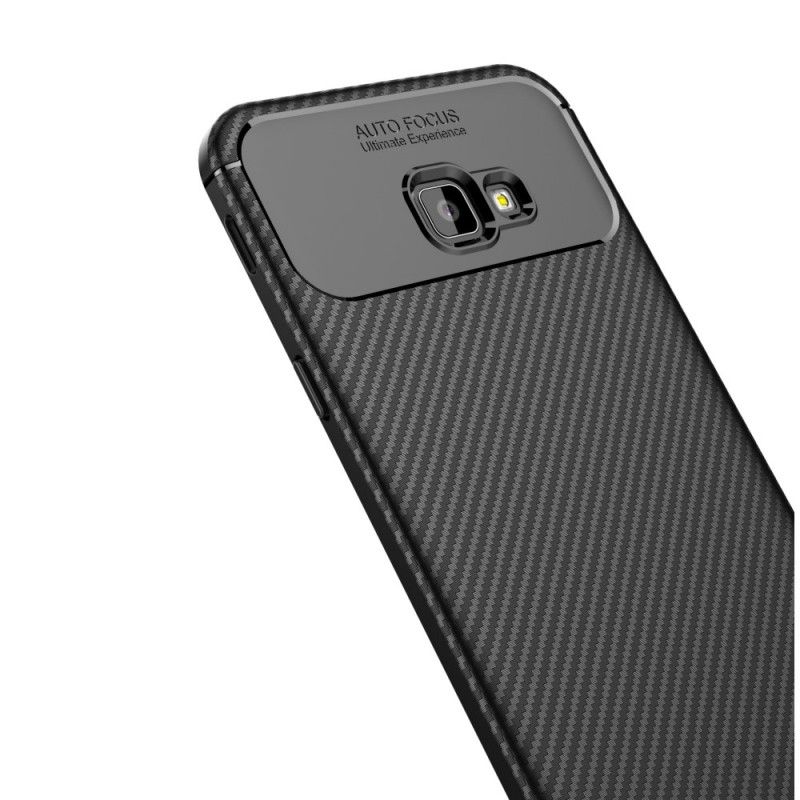 Cover Samsung Galaxy J4 Plus Sort Fleksibel Kulfibertekstur