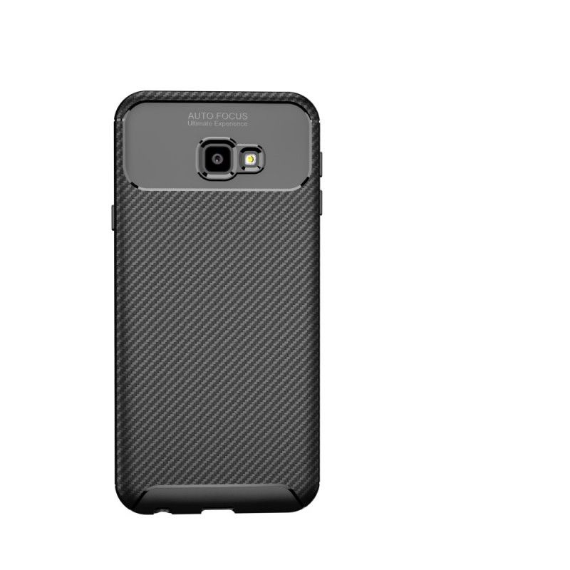 Cover Samsung Galaxy J4 Plus Sort Fleksibel Kulfibertekstur