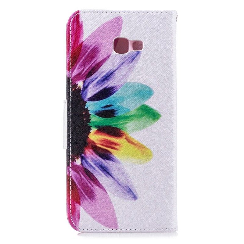 Flip Cover Læder for Samsung Galaxy J4 Plus Akvarelblomst