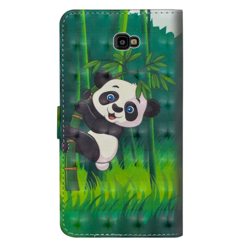 Flip Cover Læder Samsung Galaxy J4 Plus Panda Og Bambus Original