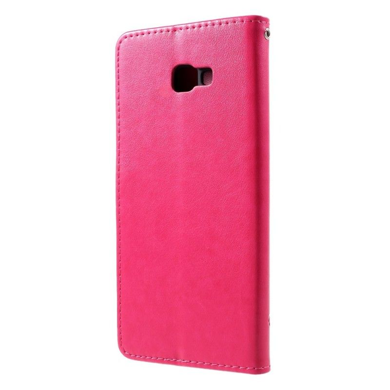 Flip Cover Læder Samsung Galaxy J4 Plus Sort Sommerfugle Og Blomster I Asien