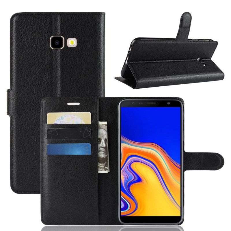 Flip Cover Samsung Galaxy J4 Plus Sort Klassisk