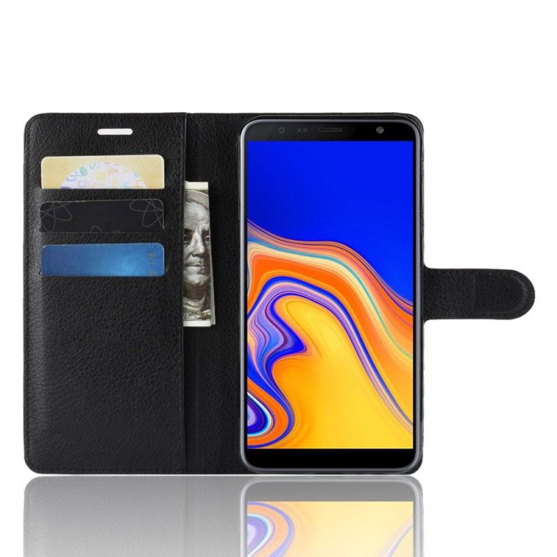 Flip Cover Samsung Galaxy J4 Plus Sort Klassisk