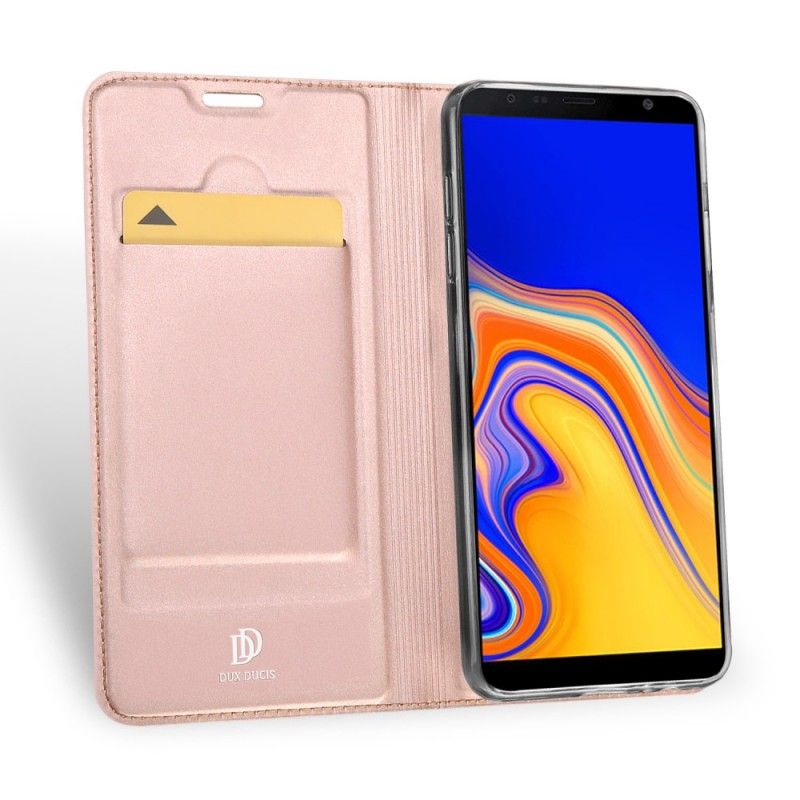 Læder Cover Samsung Galaxy J4 Plus Golden Førsteklasses Serie