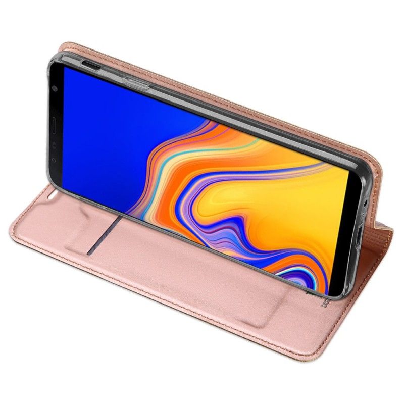 Læder Cover Samsung Galaxy J4 Plus Golden Førsteklasses Serie