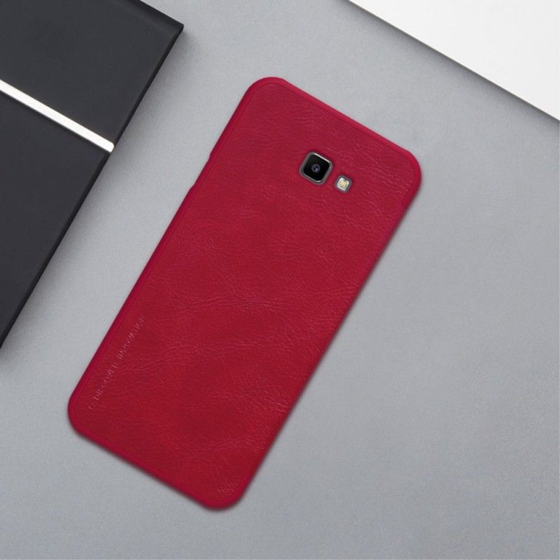 Læder Cover Samsung Galaxy J4 Plus Rød Mobilcover Nillkin Qin-Serie