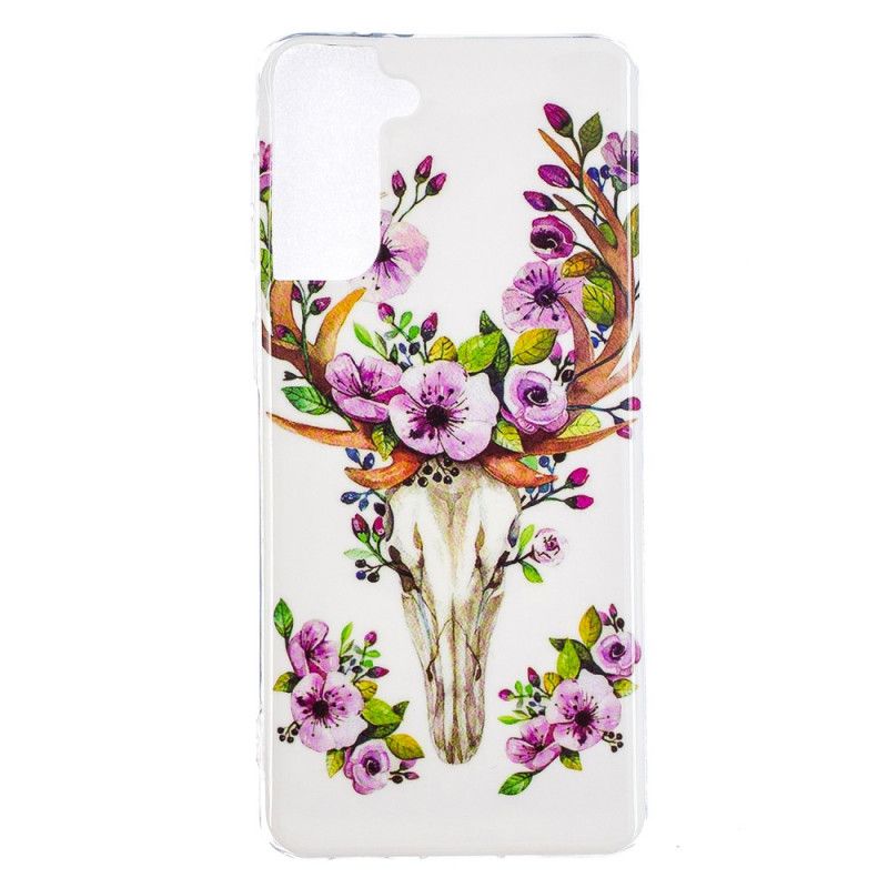 Cover Samsung Galaxy S21 Plus 5G Fluorescerende Blomstrende Elg