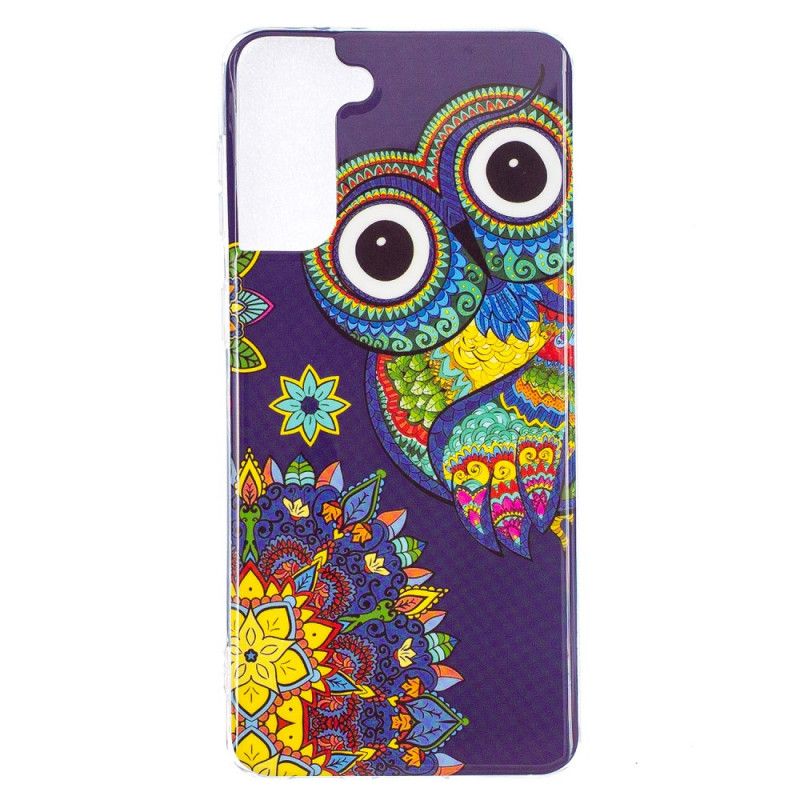 Cover Samsung Galaxy S21 Plus 5G Fluorescerende Mandala Ugle