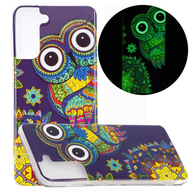 Cover Samsung Galaxy S21 Plus 5G Fluorescerende Mandala Ugle